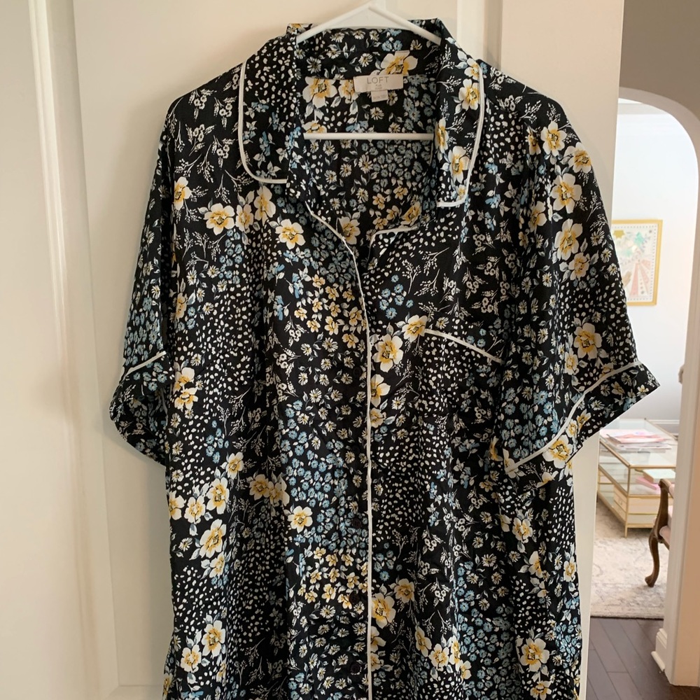 Floral satin pajamas